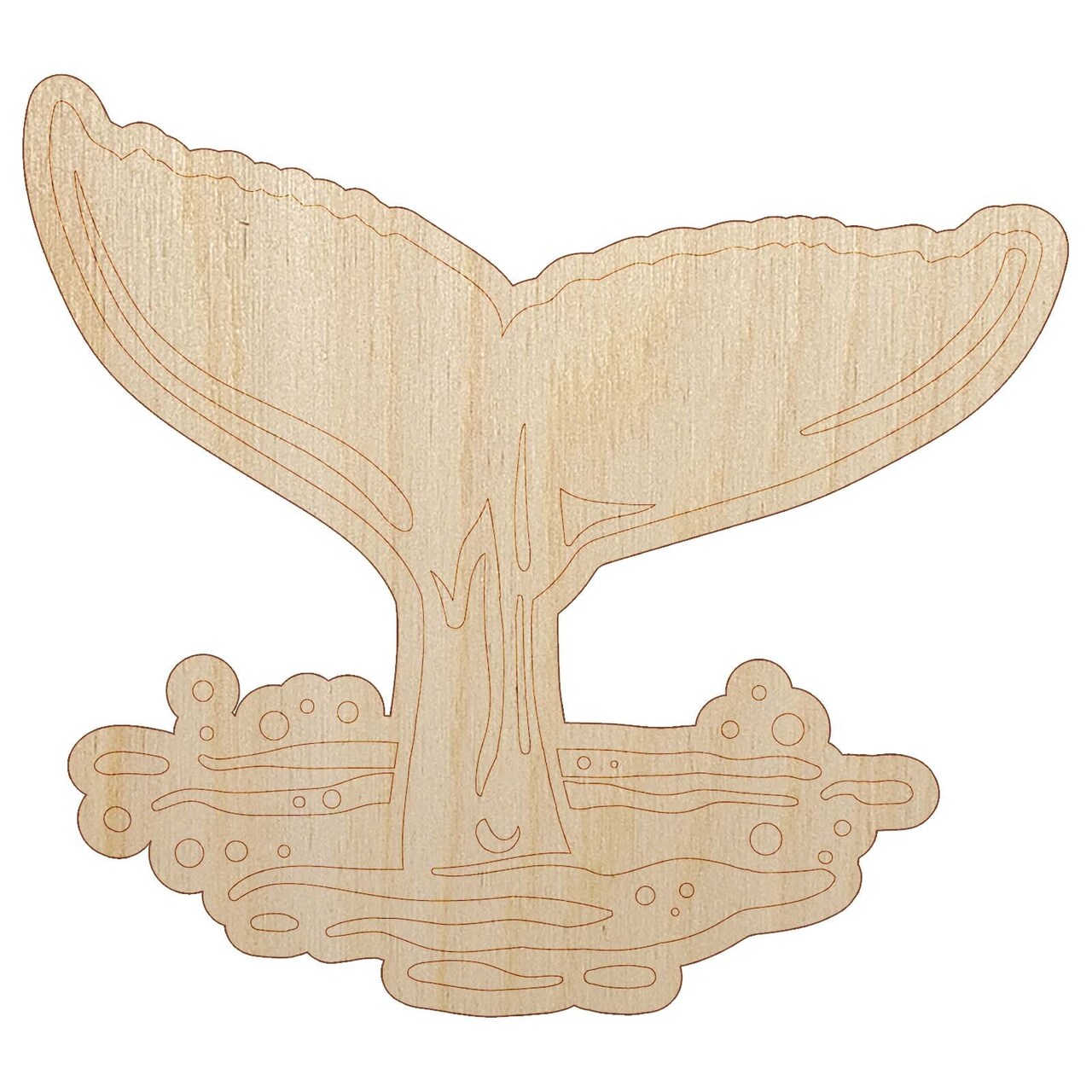 Whale Tail Unfinished Wood Shape Piece Cutout for DIY Craft Projects